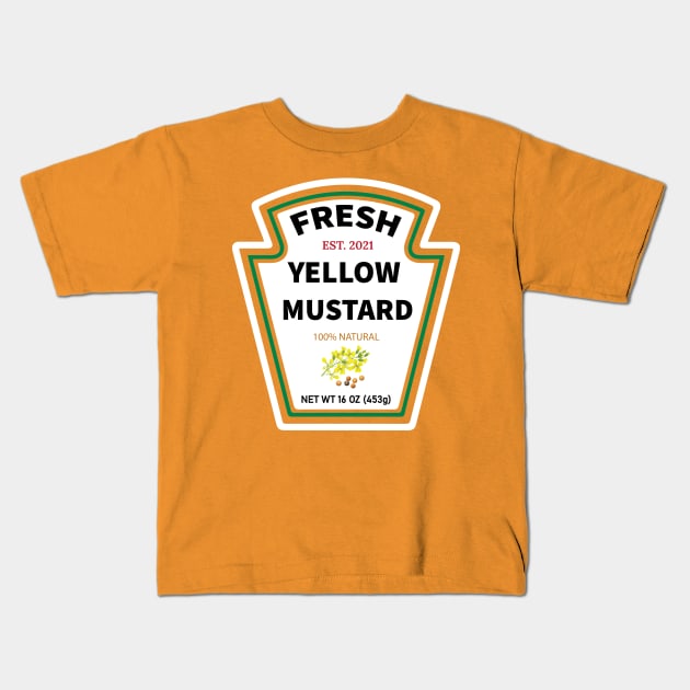 Fresh Yellow Mustard Label Costume Kids T-Shirt by SamArtsify